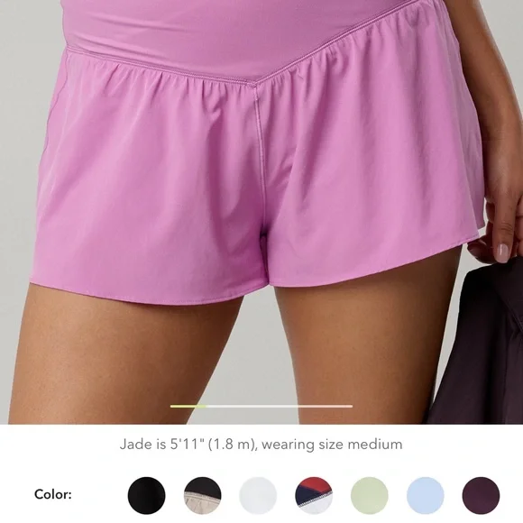 OFFLINE By aerie Real Me crossover flowy Shorts size XS - light pink - Picture 3 of 7